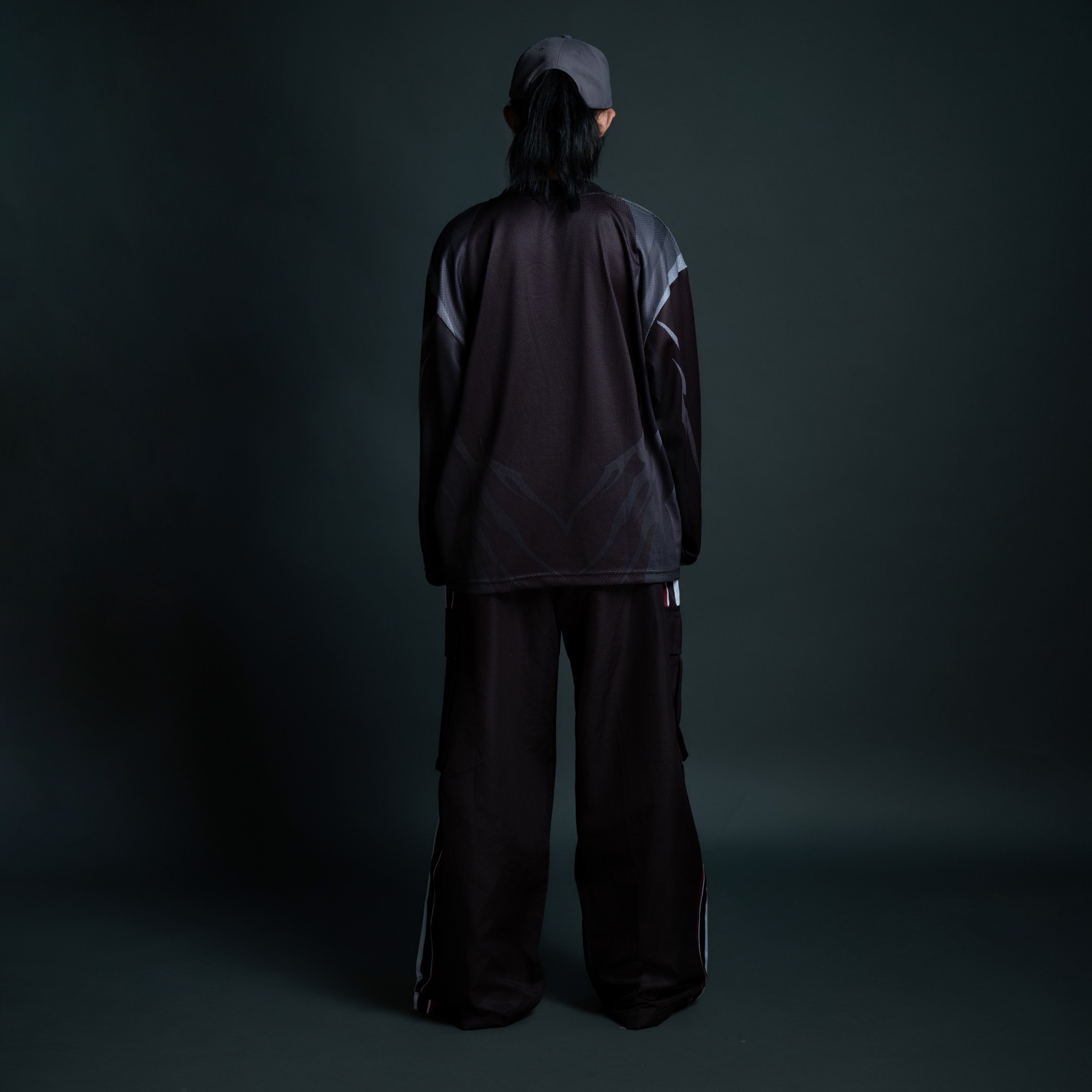  Áo thun tay dài màu đen Degrey Jersey long sleeve cổ tim thời trang thể thao Dark Fire Velocity - LONGDARK 