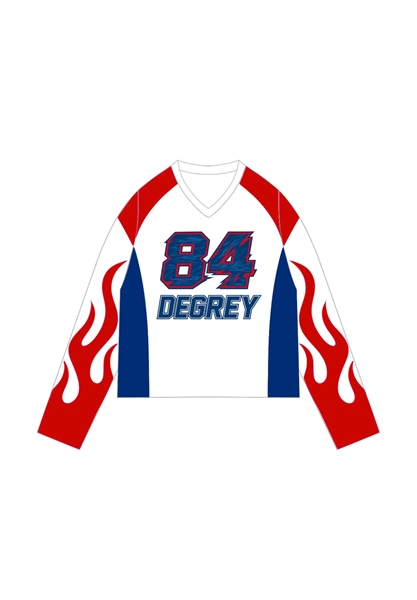  Áo thun tay dài màu trắng Degrey Jersey long sleeve cổ tim thời trang thể thao FIRE - LONGFIRE 