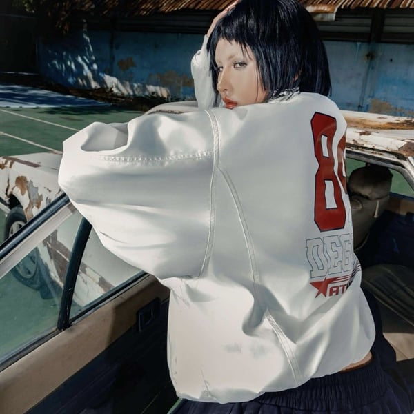  Áo khoác bomber Degrey màu trắng - BOMBT 