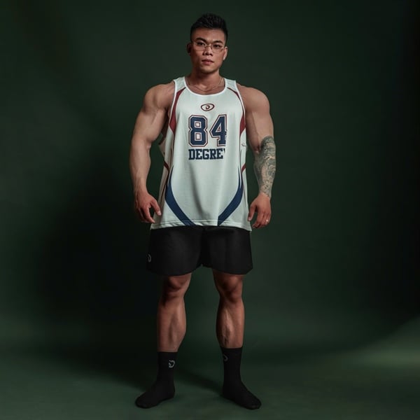  Áo ba lỗ Degrey Tanktop màu trắng Crimson Surge thể thao - TANKCRIMT 