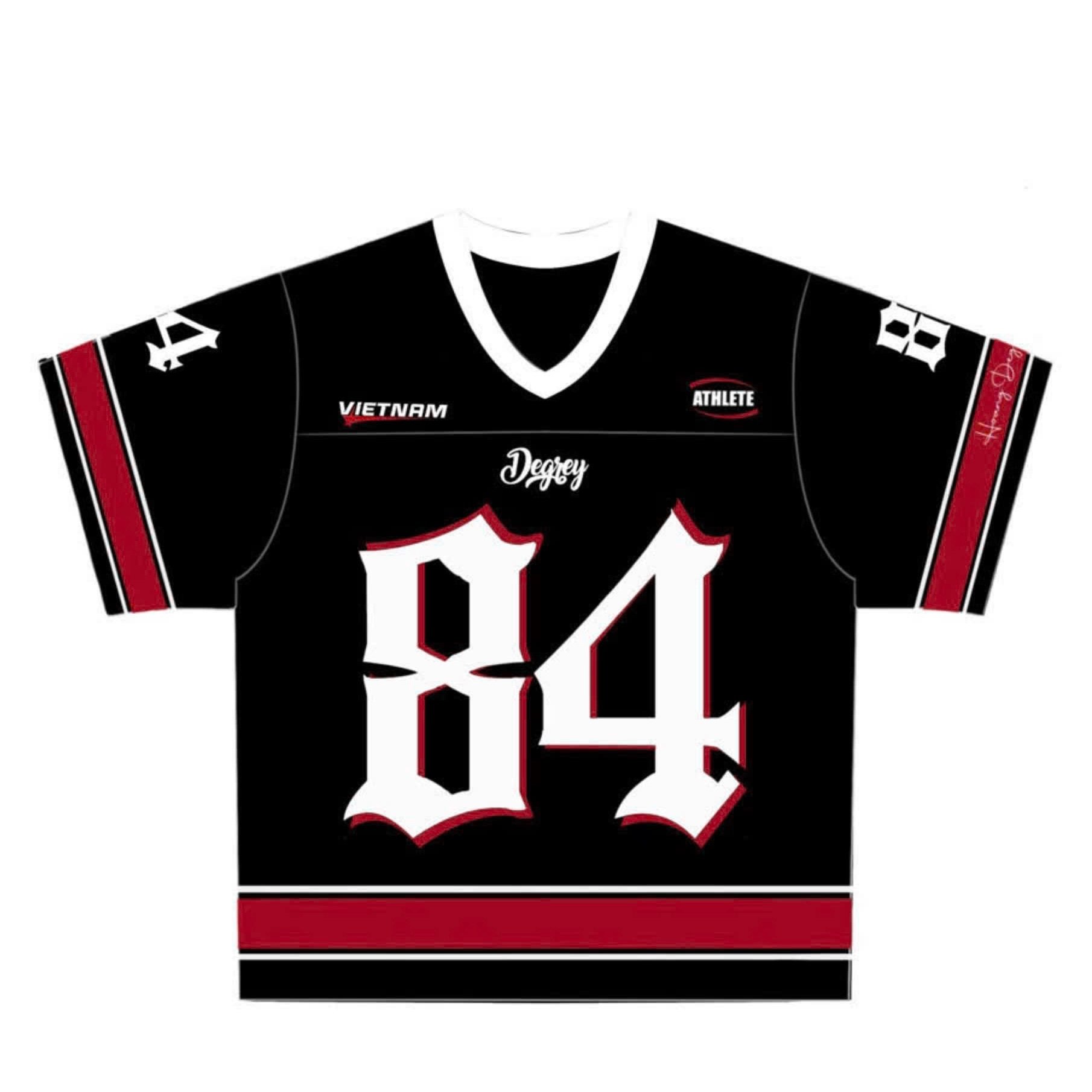  Áo thun Degrey Jersey cổ tim màu đen thời trang thể thao màu flexible x3- JERFLEXDEN 