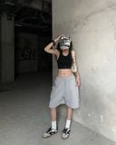  Quần lửng chất liệu chân cua Degrey short pant thiết kế thời trang nam nữ màu xám - SHOPAX 