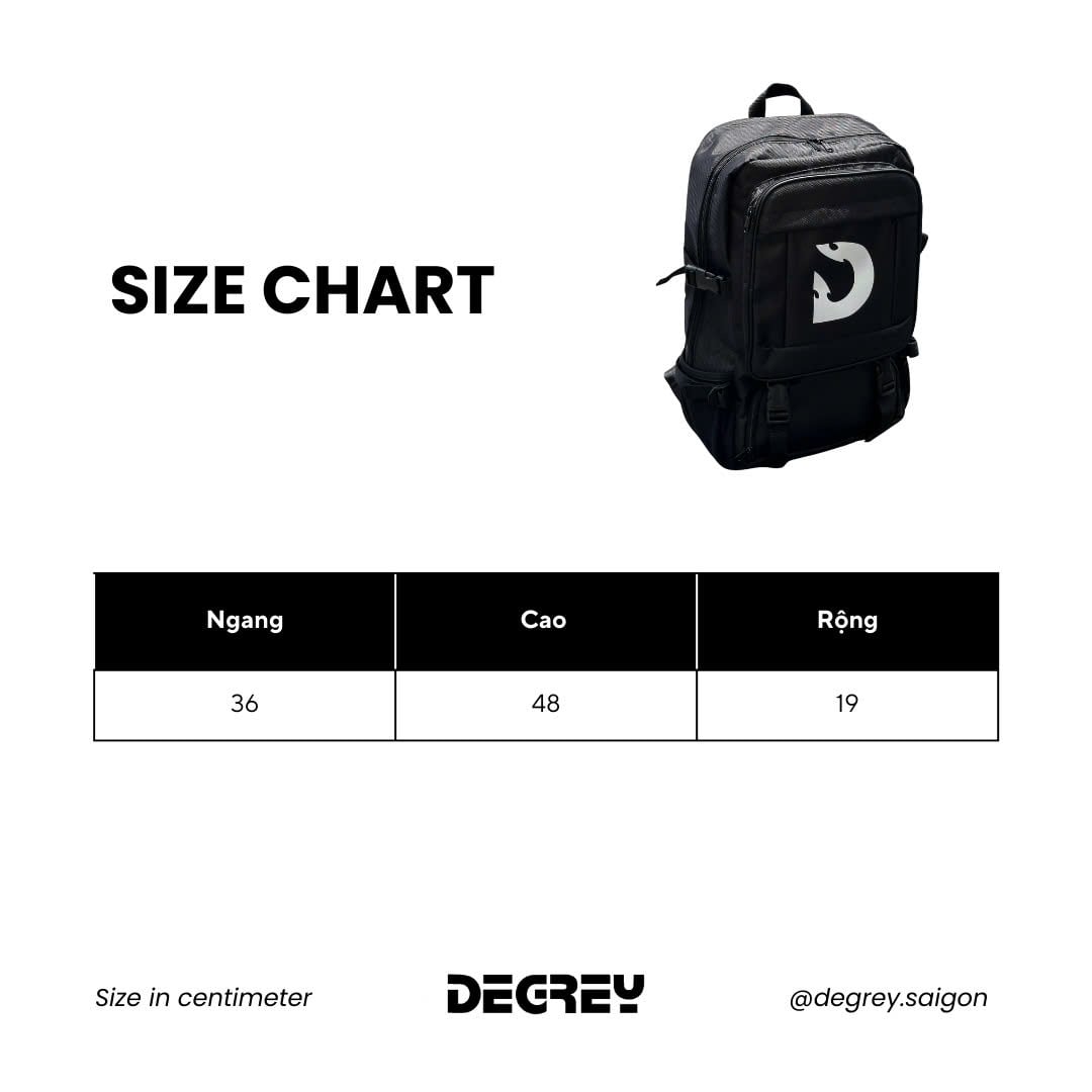  Balo Degrey Travel Backpack Canvas màu đen - TRABP 