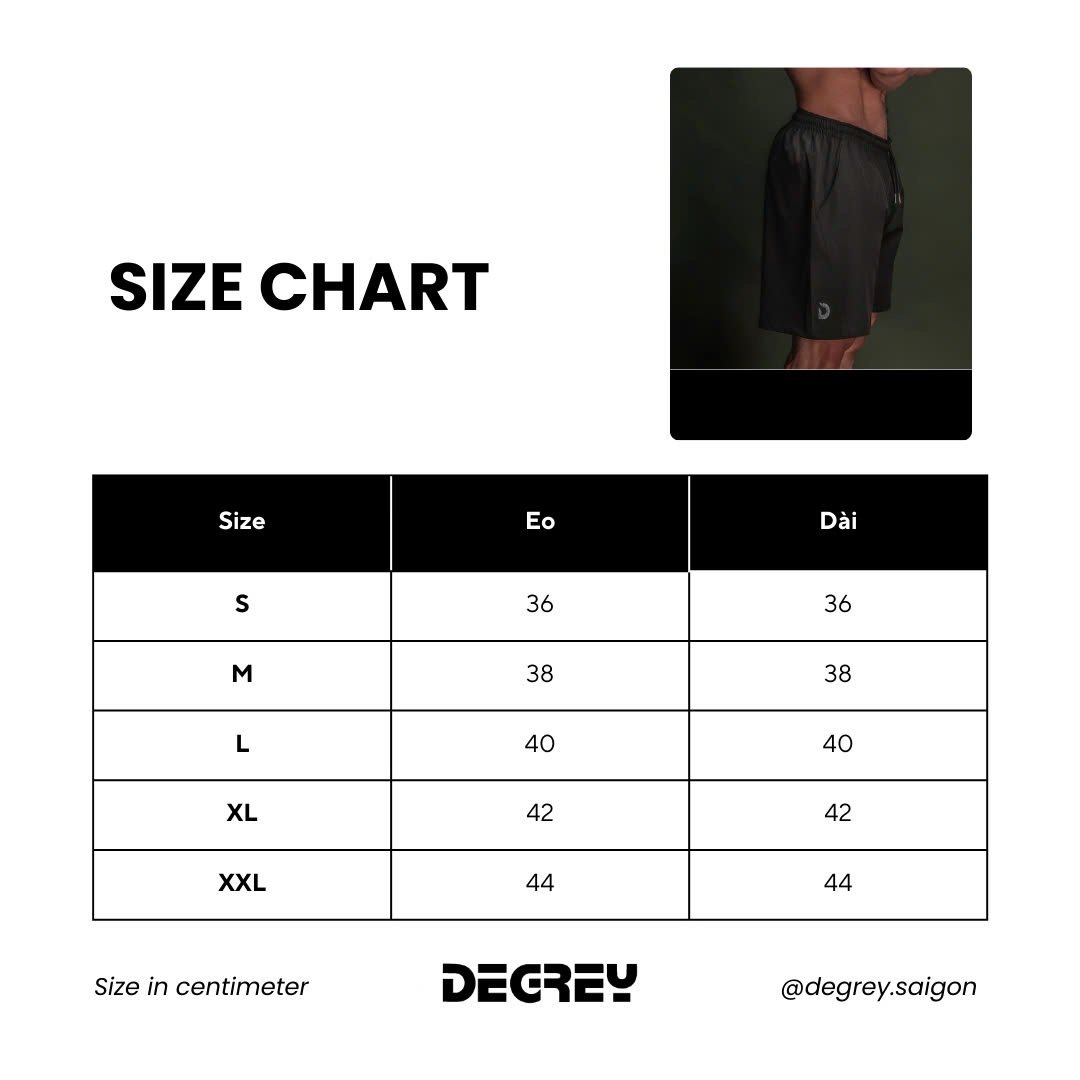  Quần dù ngắn màu đen thiết kế thể thao Degrey short pant - QADU 