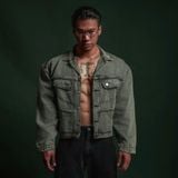  Áo Khoác Degrey Jean Jacket Basic Wax Gray - JEANJK 