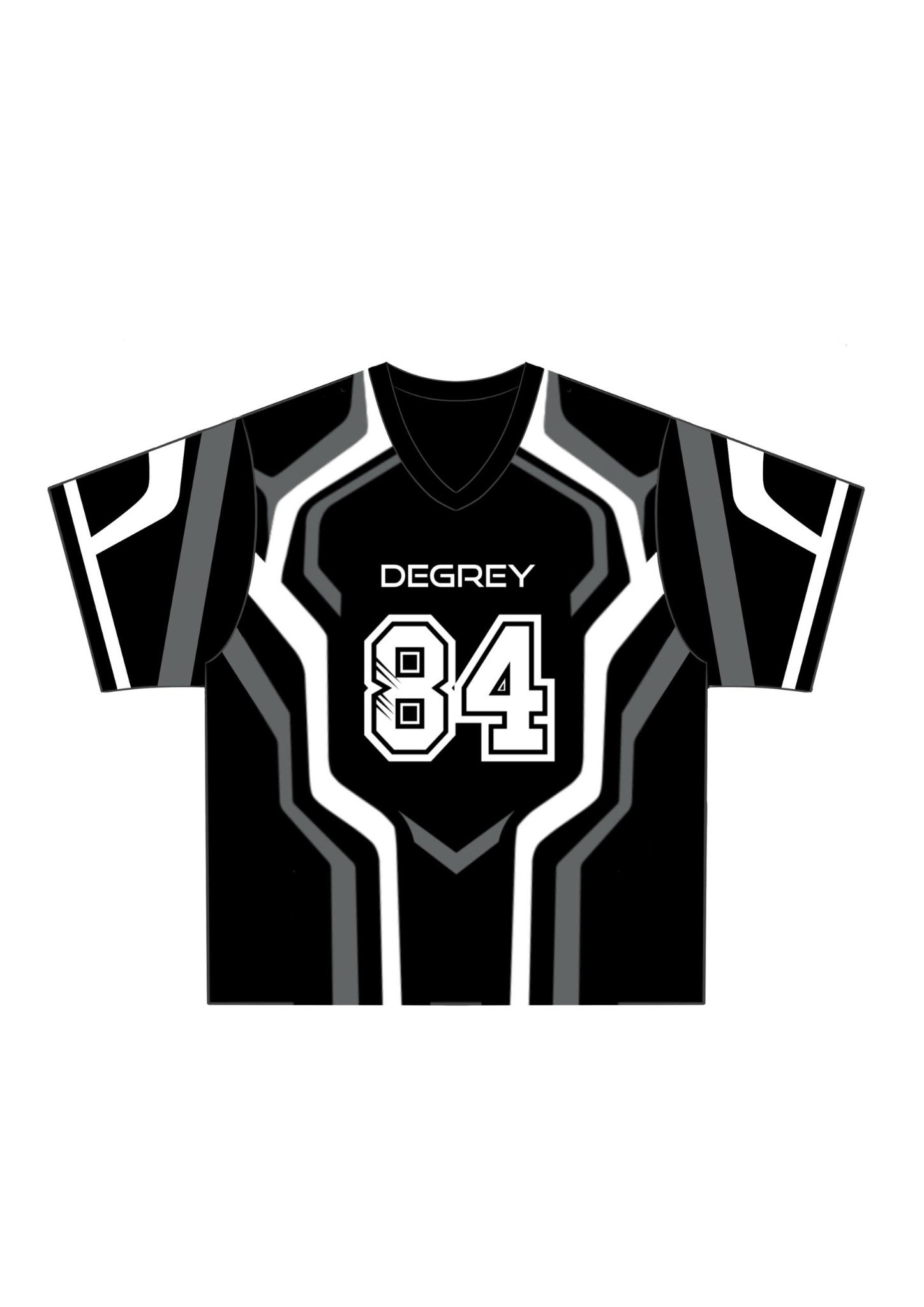  Áo thun Degrey Jersey Striker 84 cổ tim màu ĐEN in hình thời trang thể thao - JERSTRID 