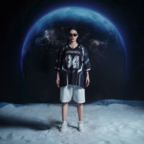  Áo thun Degrey Jersey Striker 84 cổ tim màu ĐEN in hình thời trang thể thao - JERSTRID 