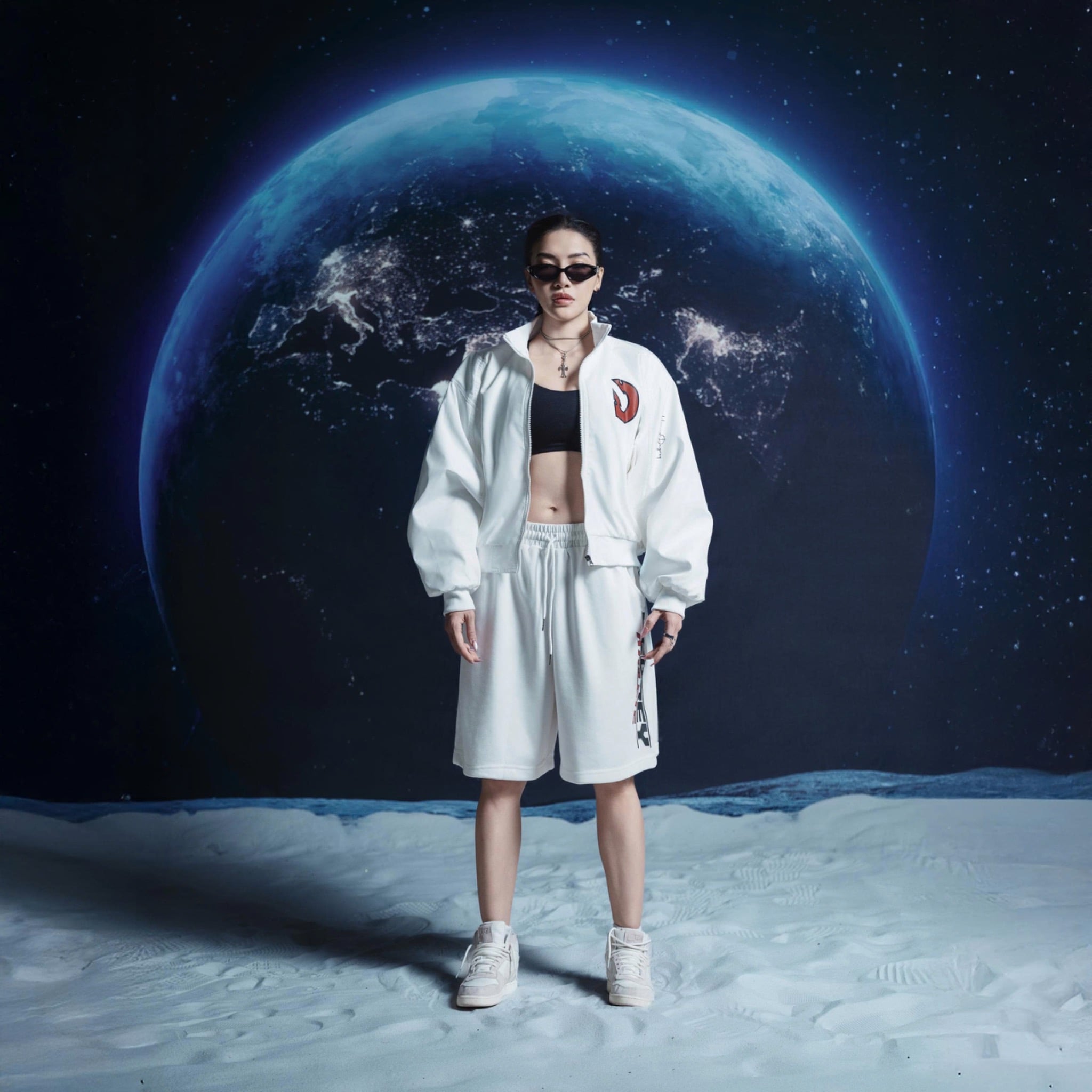  Áo khoác bomber Degrey màu trắng - BOMBT 