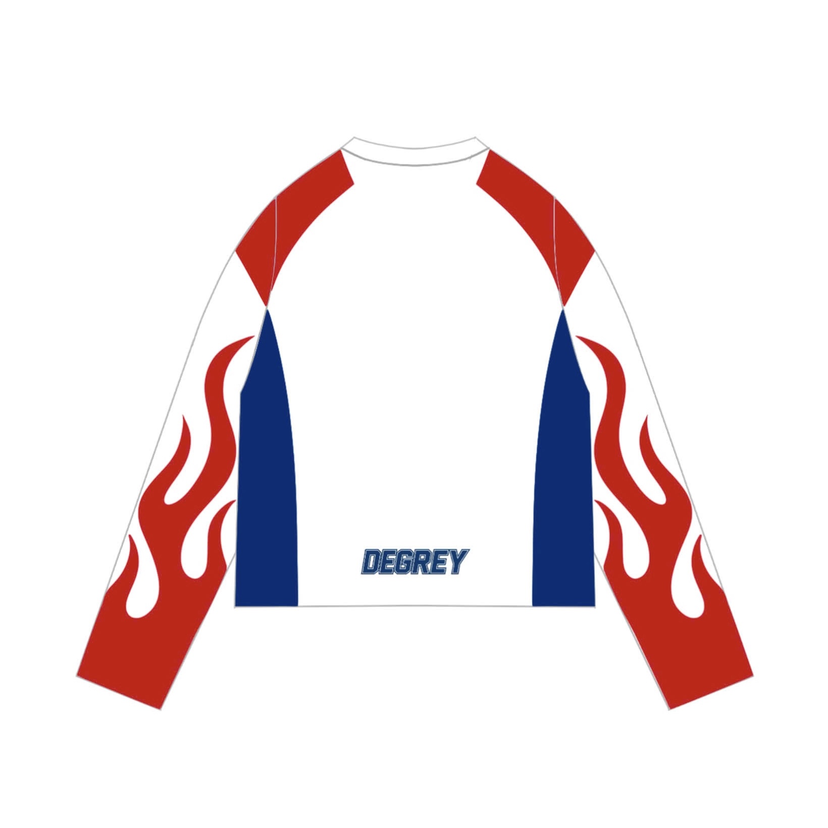  Áo thun tay dài màu trắng Degrey Jersey long sleeve cổ tim thời trang thể thao FIRE - LONGFIRE 