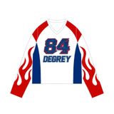  Áo thun tay dài màu trắng Degrey Jersey long sleeve cổ tim thời trang thể thao FIRE - LONGFIRE 