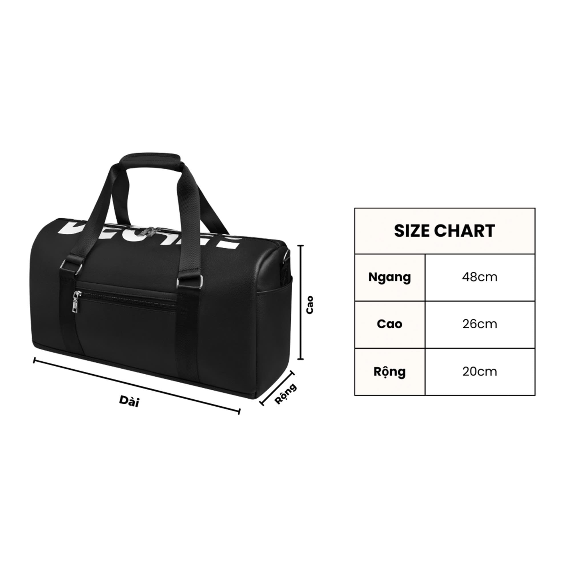  Túi Xách thể thao Du Lịch Simili Túi Tập Gym Degrey Cực Ngầu màu đen Nam Nữ - TTGD 