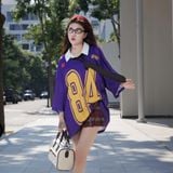  Áo thun Degrey Jersey cổ tim in hình thời trang thể thao nam nữ màu tím- JERP 