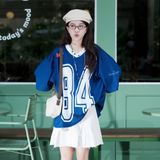  Áo thun Degrey Jersey cổ tim in hình thời trang thể thao nam nữ màu xanh- JERX 