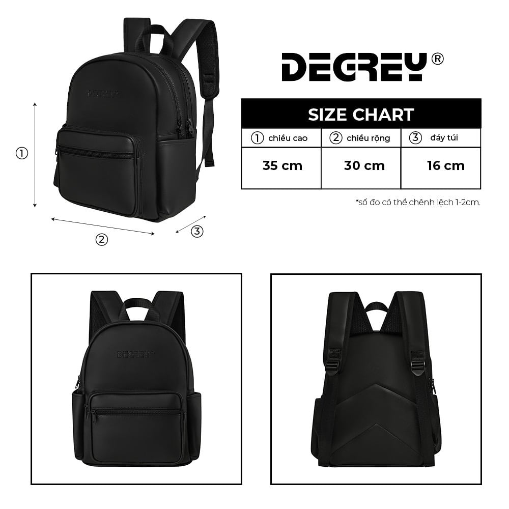  Degrey Double Leather Basic Balo Small Size - LBBDM 