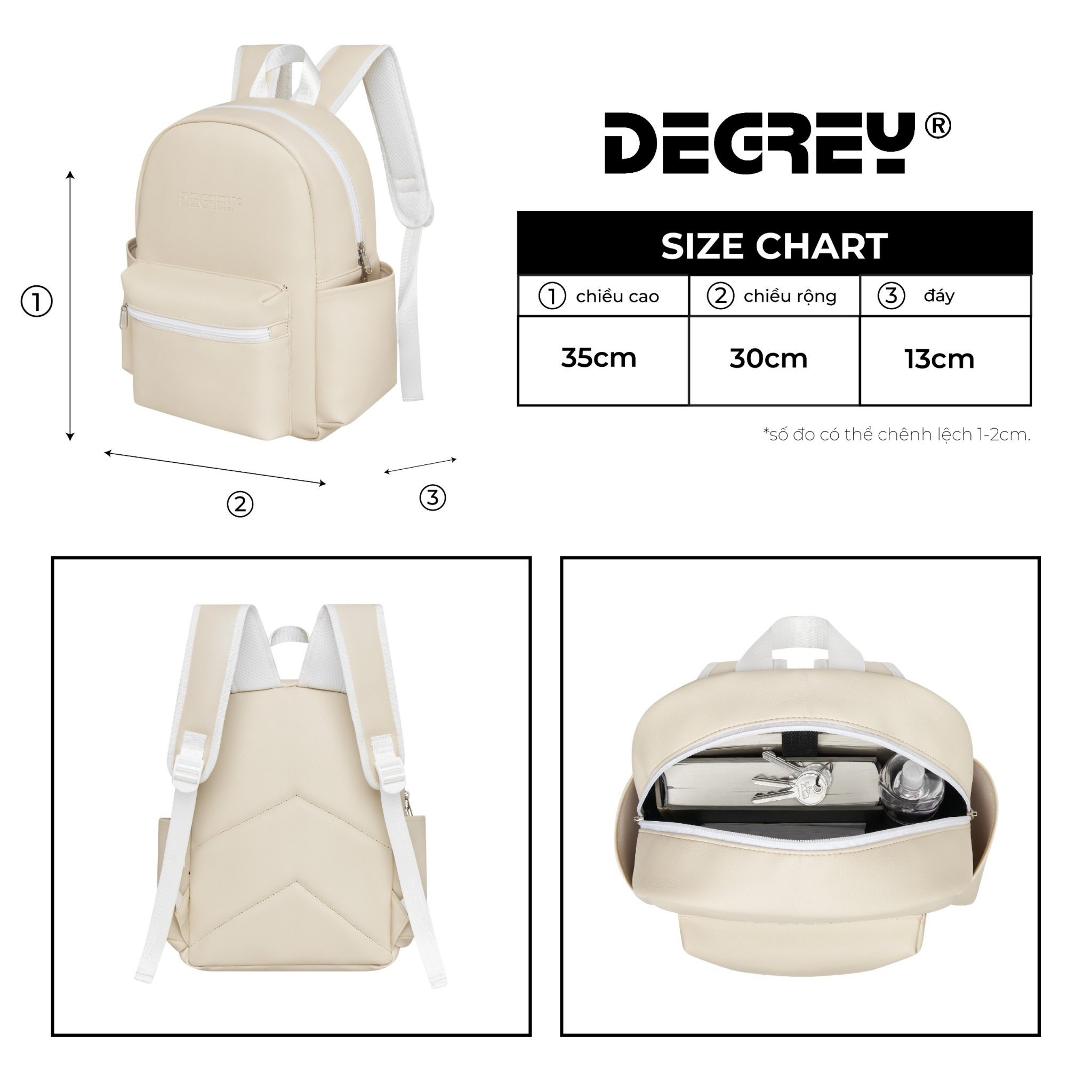  Degrey Leather Basic Balo Kem Small Size - LBBMK 