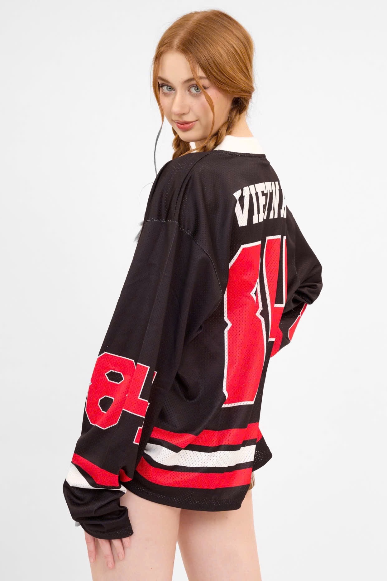  Áo thun tay dài Degrey Jersey long sleeve cổ tim in hình thời trang thể thao nam nữ màu đen- JERLONGD 