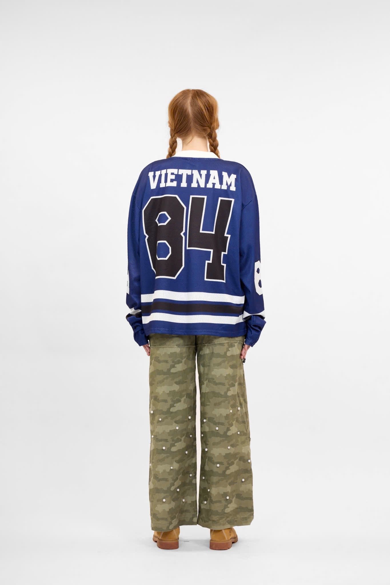  Áo thun tay dài Degrey Jersey long sleeve cổ tim in hình thời trang thể thao nam nữ màu xanh- JERLONGXANH 