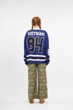  Áo thun tay dài Degrey Jersey long sleeve cổ tim in hình thời trang thể thao nam nữ màu xanh- JERLONGXANH 