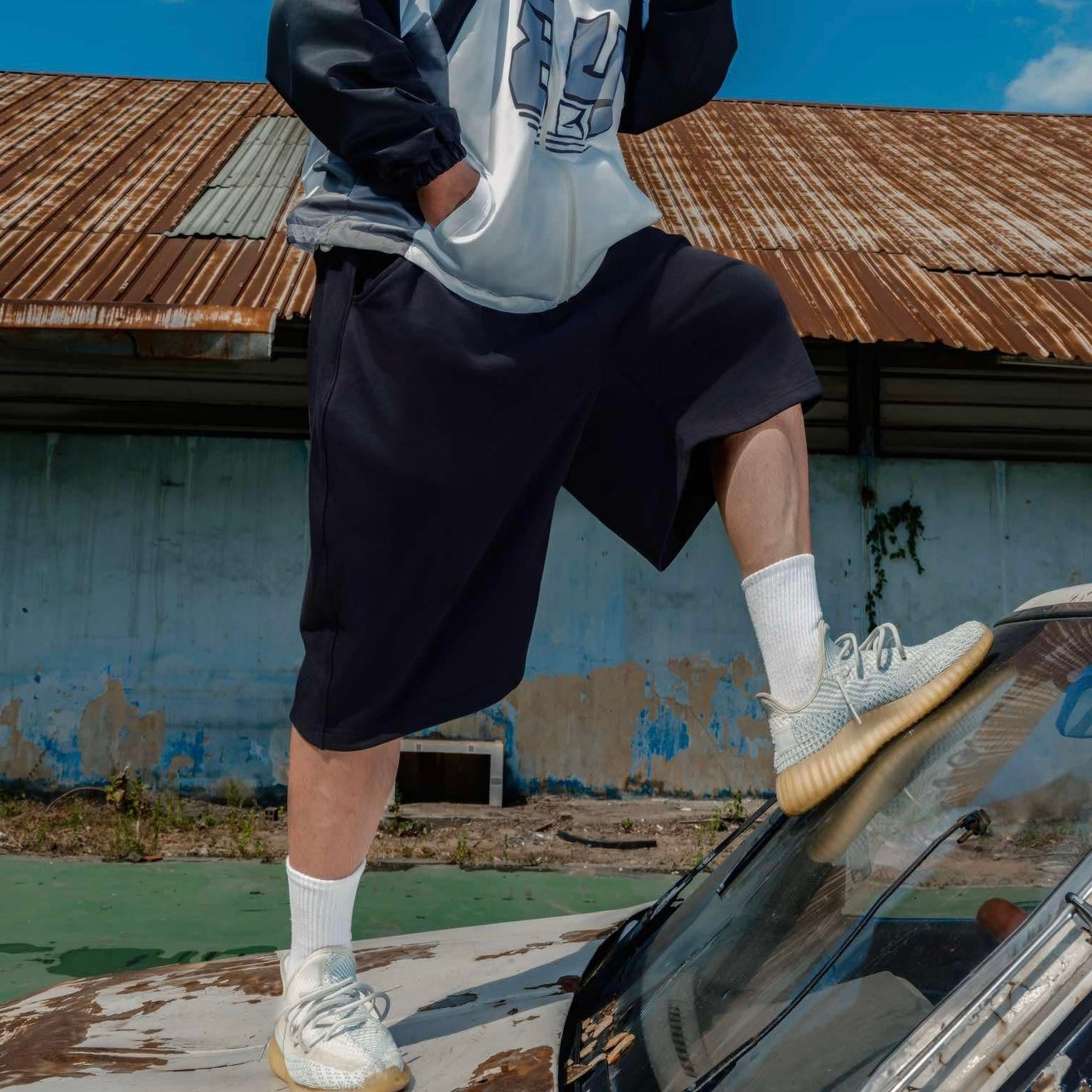  Quần lửng chất liệu chân cua Degrey short pant thiết kế thời trang nam nữ màu đen - SHOPAD 