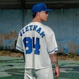  Áo khoác sơmi Jersey Degrey Baseball form rộng màu xanh - BASEXA 