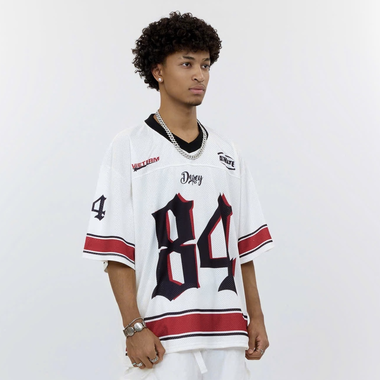  Áo thun Degrey Jersey cổ tim in hình thời trang thể thao nam nữ màu flexible x3- JERFLEX 