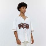  Áo khoác sơmi Jersey Degrey Baseball form rộng màu moca - BASEM 