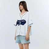  Áo khoác sơmi Jersey Degrey Baseball form rộng màu xanh - BASEXA 
