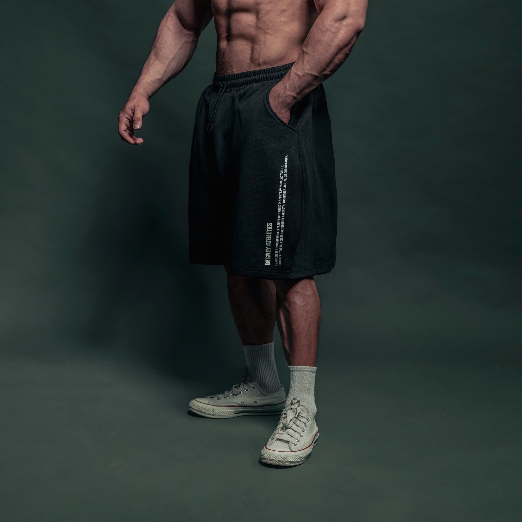  Quần lửng chất liệu chân cua Degrey short pant thiết kế thời trang nam nữ màu đen - SHOPAD 