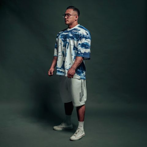  Áo thun Degrey Jersey cổ tim in hình thời trang thể thao nam nữ màu camo xanh- JERCAMOXANH 