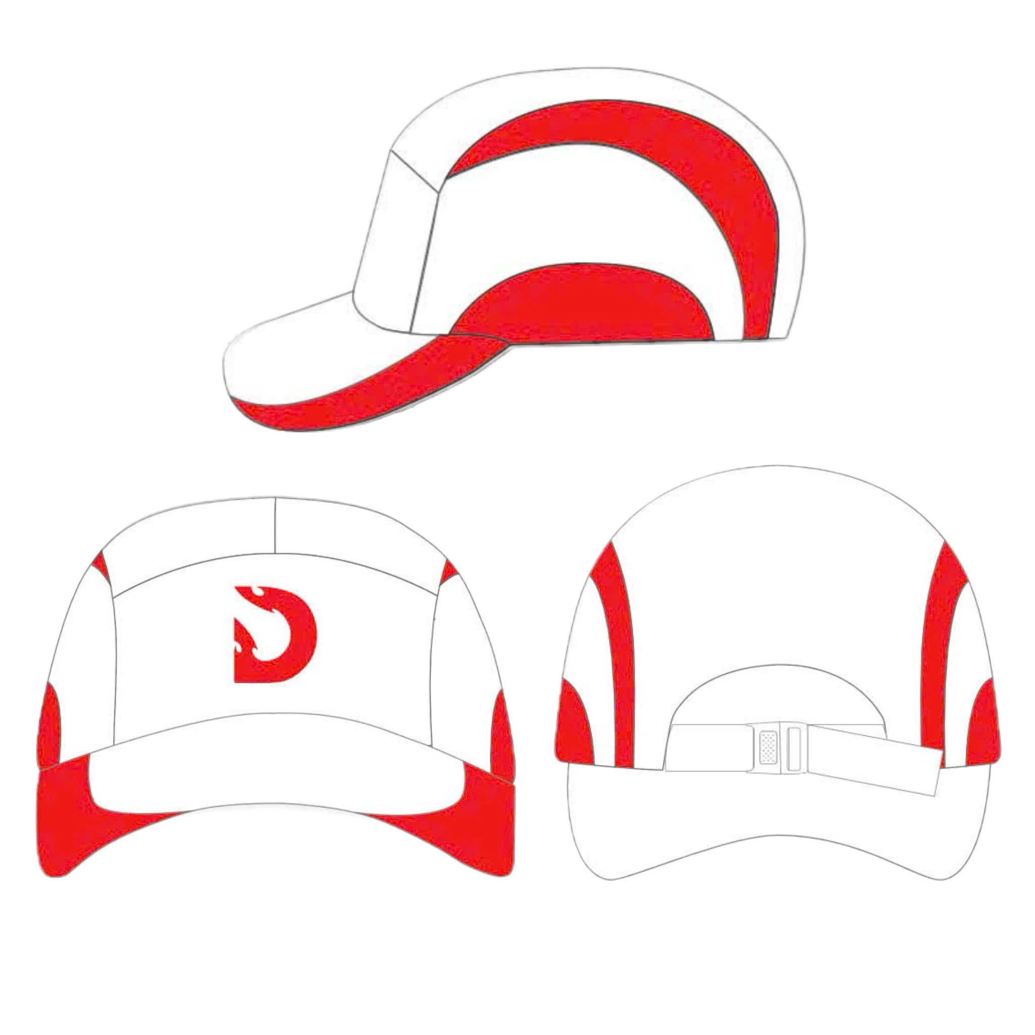  Mũ/Nón Degrey màu trắng phối đỏ lưỡi trai cap thêu logo thiết kế thời trang - CAPTDO 