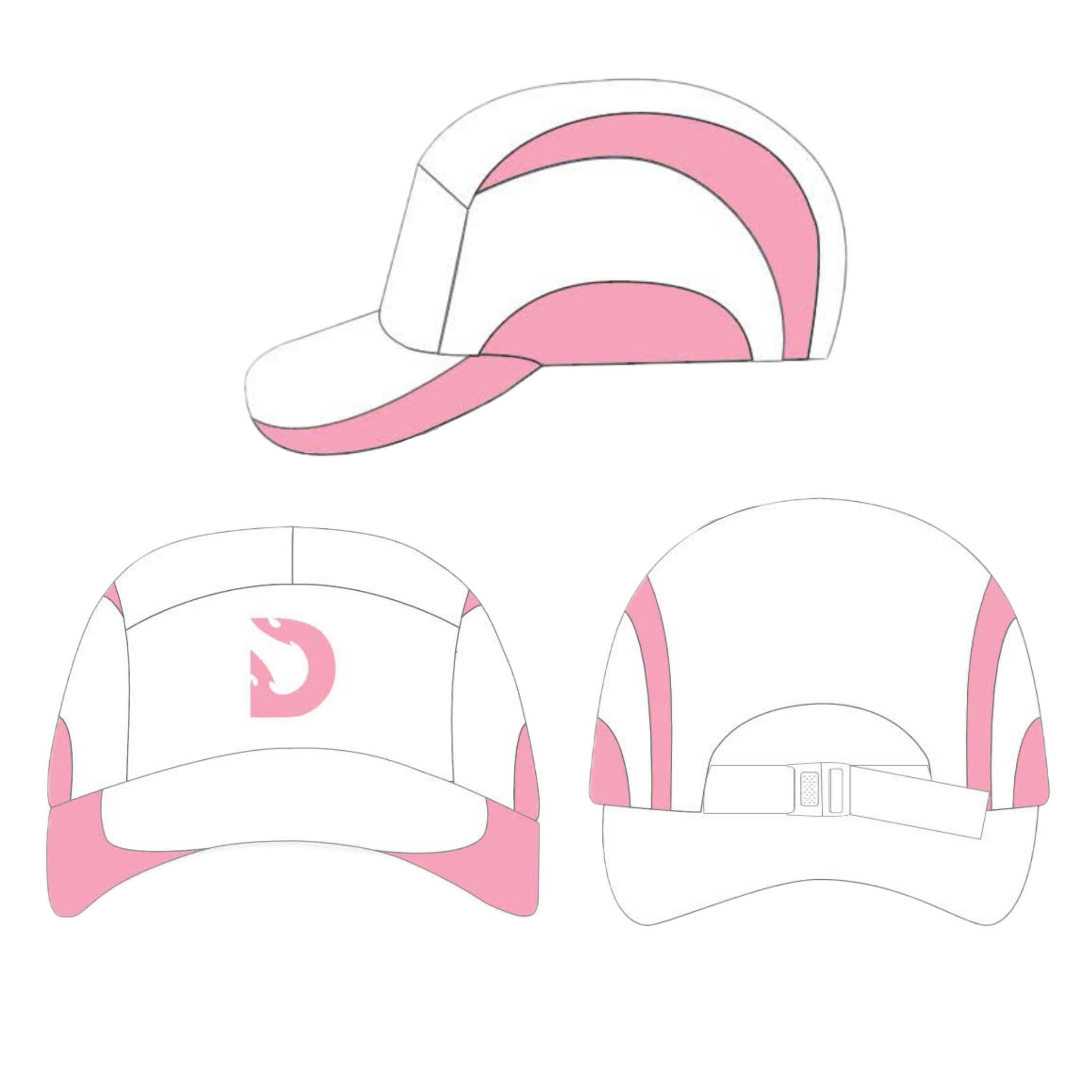  Mũ/Nón Degrey màu trắng phối hồng lưỡi trai cap thêu logo thiết kế thời trang - CAPTHO 