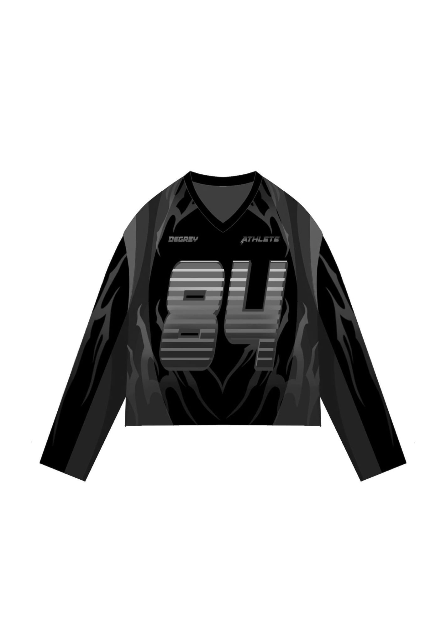 Áo thun tay dài màu đen Degrey Jersey long sleeve cổ tim thời trang thể thao Dark Fire Velocity - LONGDARK 