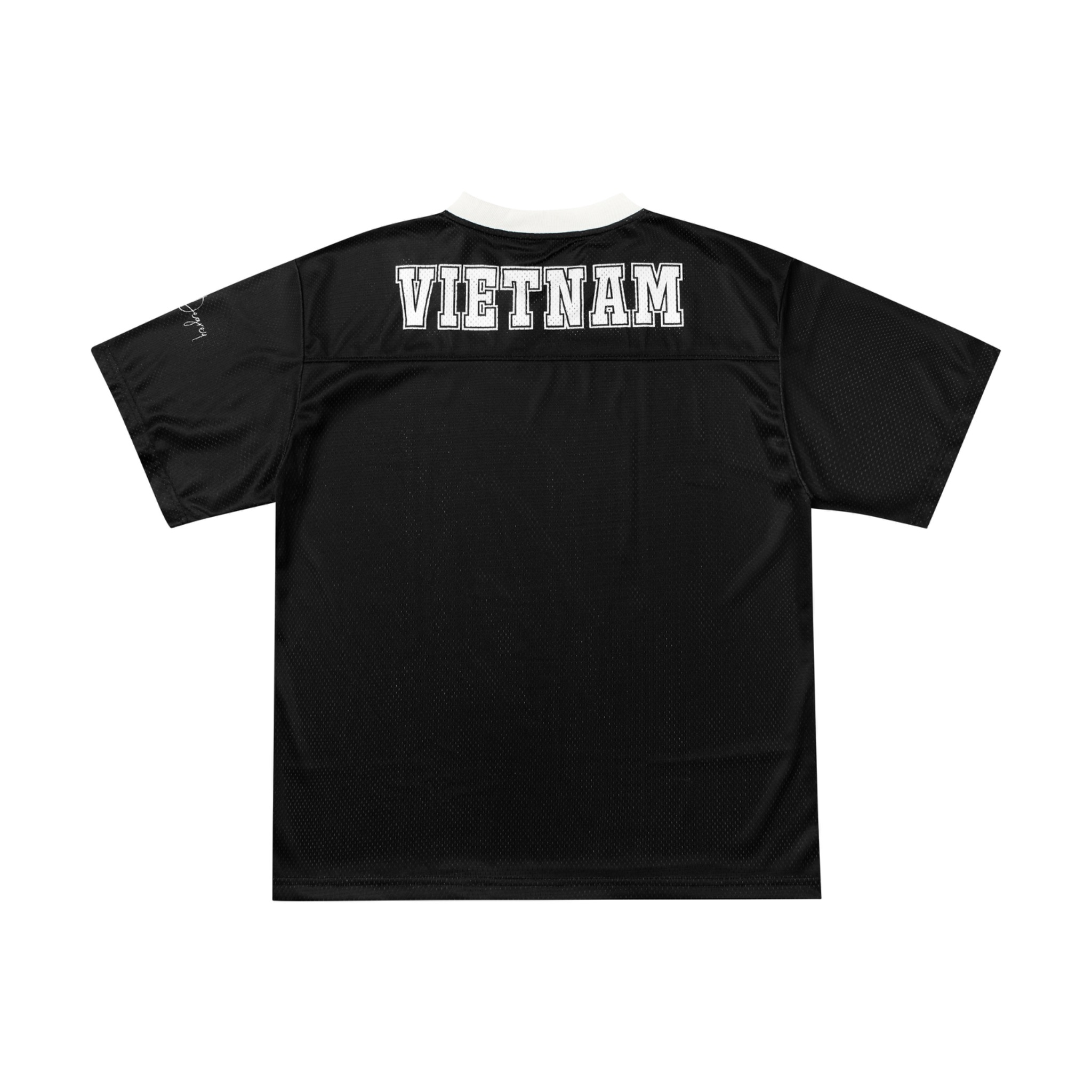  Áo thun Degrey Jersey cổ tim màu đen thời trang thể thao - JERD 