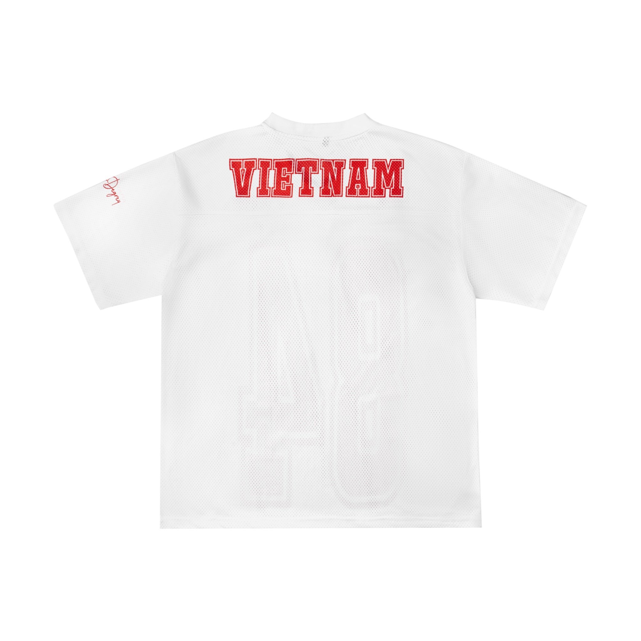 Áo thun Degrey Jersey cổ tim màu trắng thời trang thể thao - JERT 