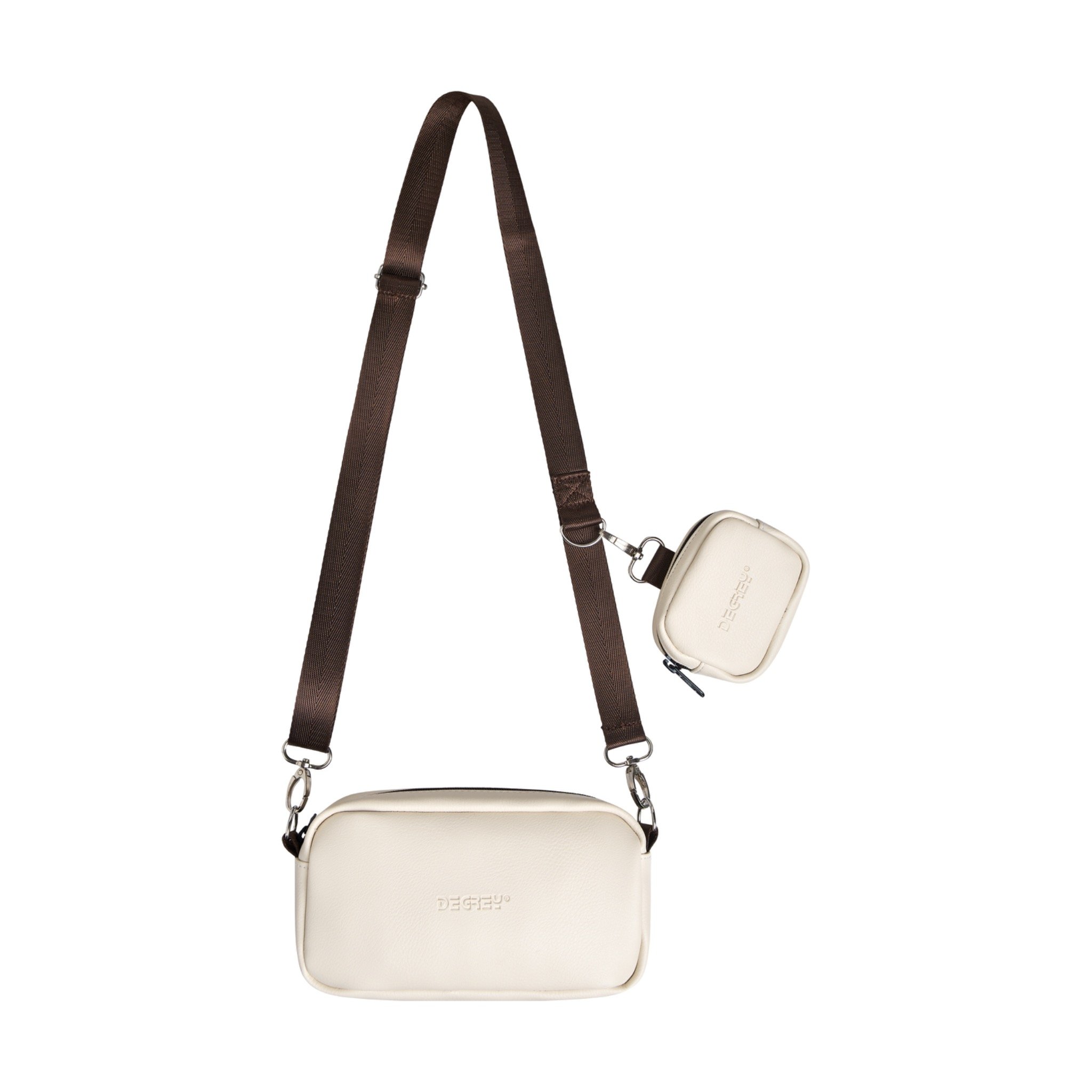  Túi da simili Degrey đeo chéo crossbody bag màu kem thiết kế thời trang nam nữ - CROSSK 