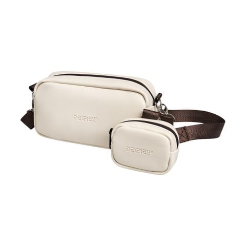  Túi da simili Degrey đeo chéo crossbody bag màu kem thiết kế thời trang nam nữ - CROSSK 