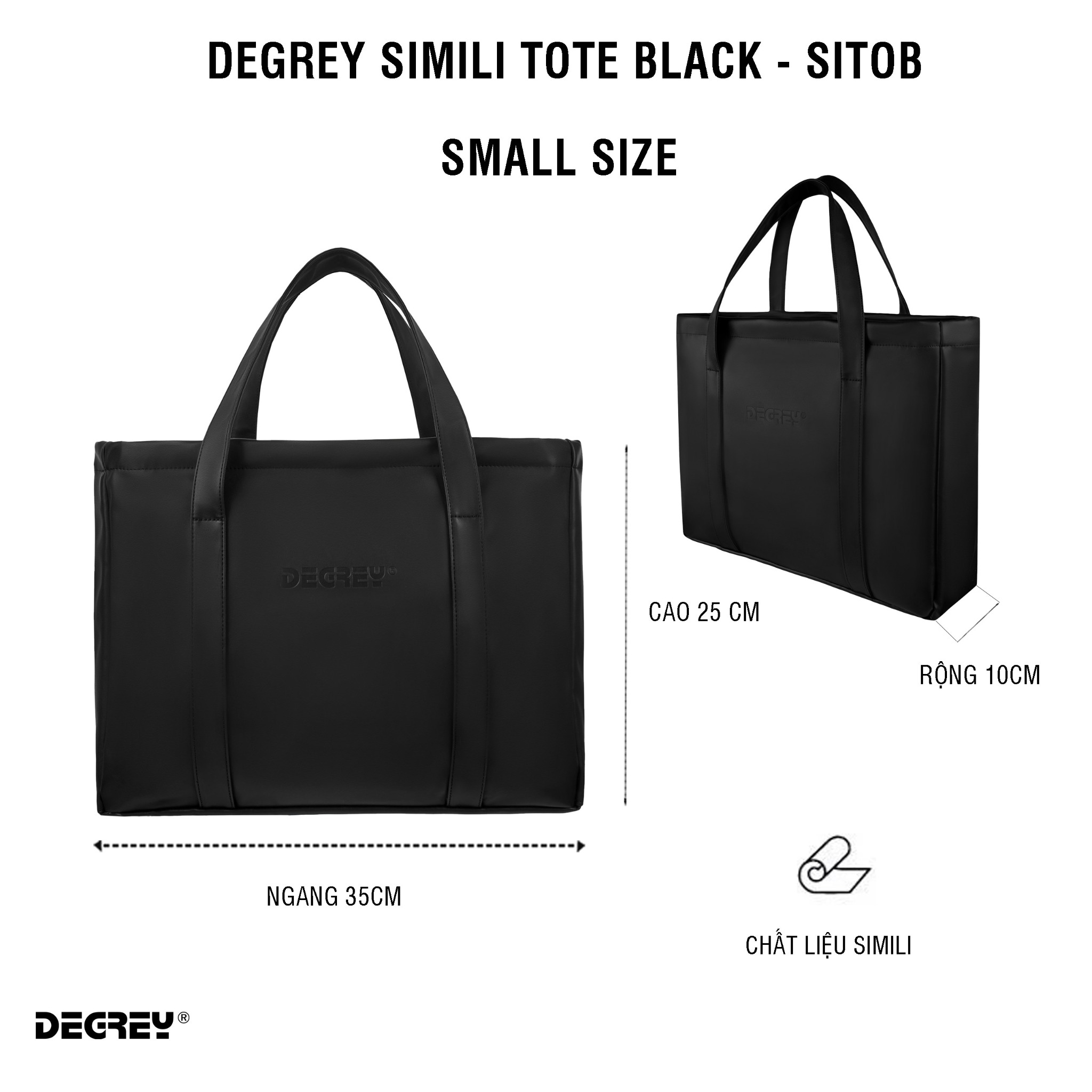  Degrey Simili Tote Black - SITOB 