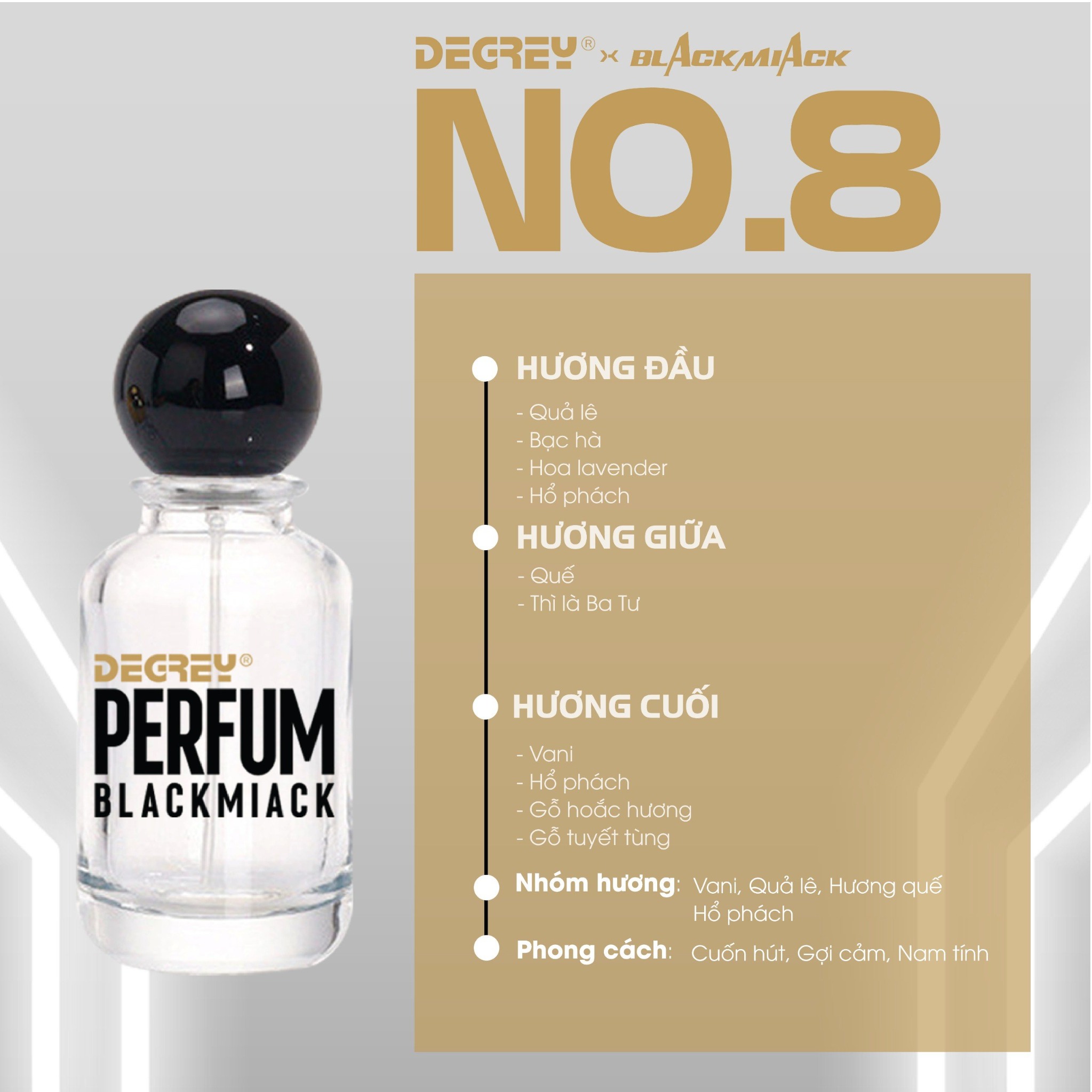  Nước hoa Degrey Black Miack No8. sunset - SUN 