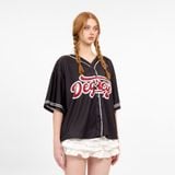  Áo khoác sơmi Jersey Degrey Baseball form rộng màu đen - BASED 