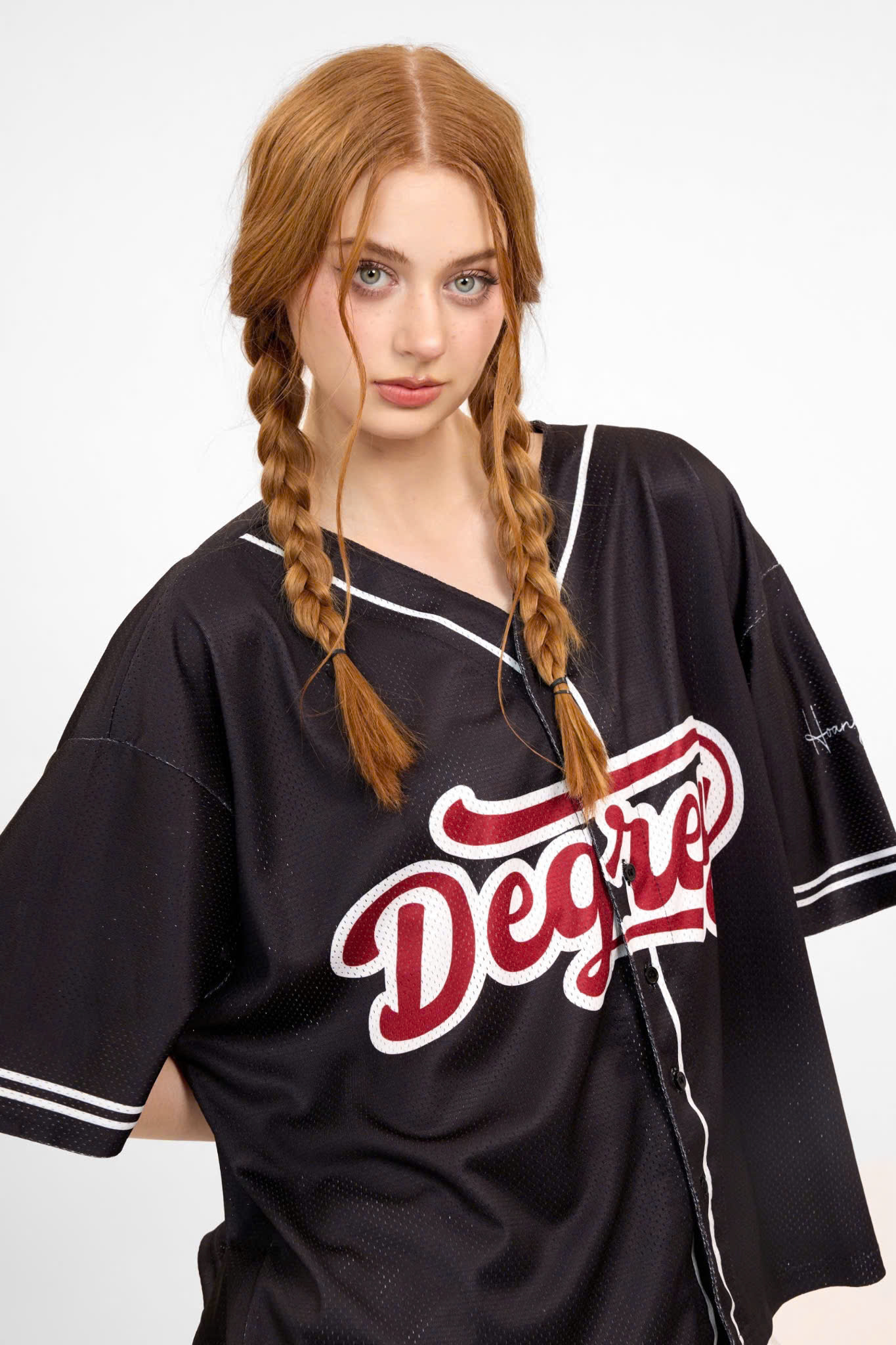  Áo khoác sơmi Jersey Degrey Baseball form rộng màu đen - BASED 