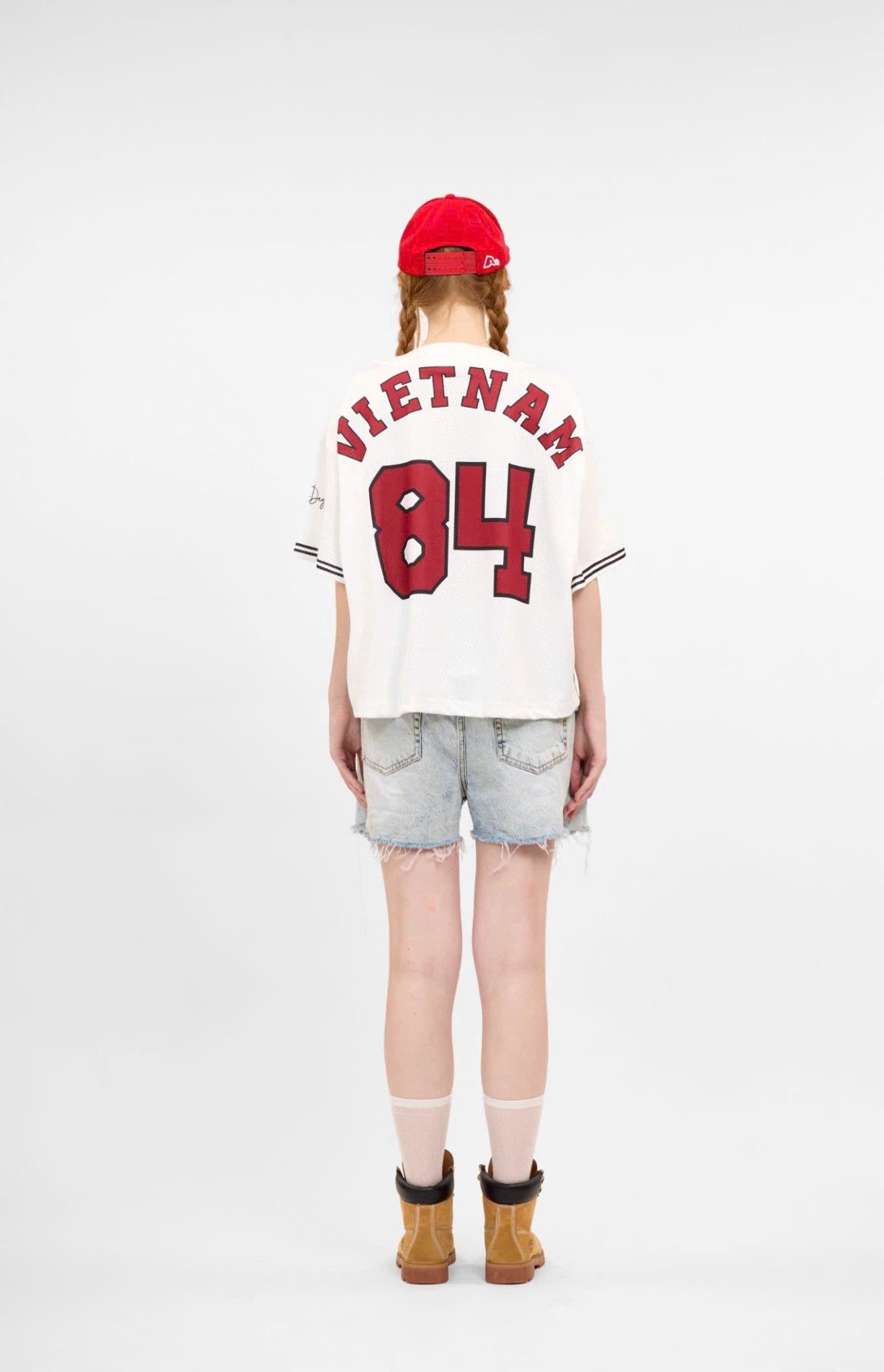  Áo khoác sơmi Jersey Degrey Baseball form rộng màu trắng - BASET 