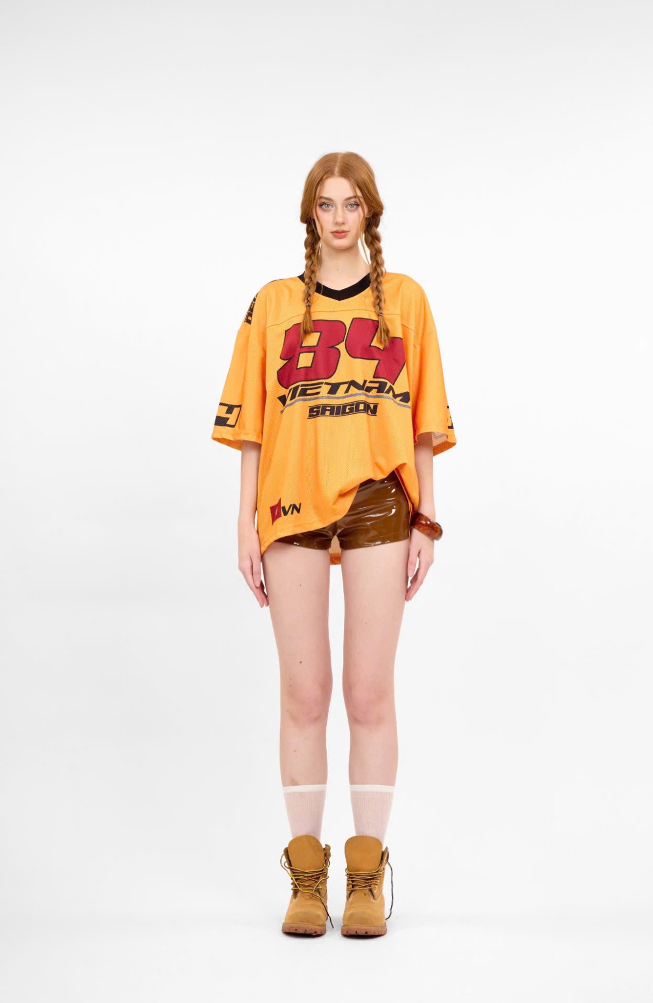  Áo thun Degrey Jersey cổ tim in hình thời trang thể thao nam nữ ss2 màu vàng- JERV2 