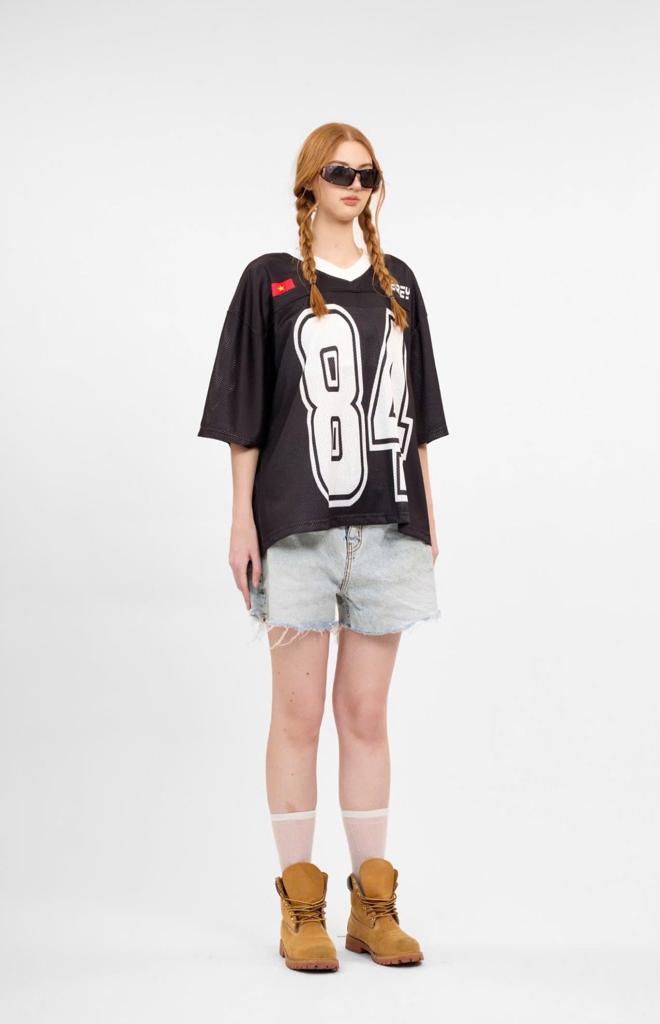  Áo thun Degrey Jersey cổ tim in hình thời trang thể thao nam nữ màu đen - JERD 