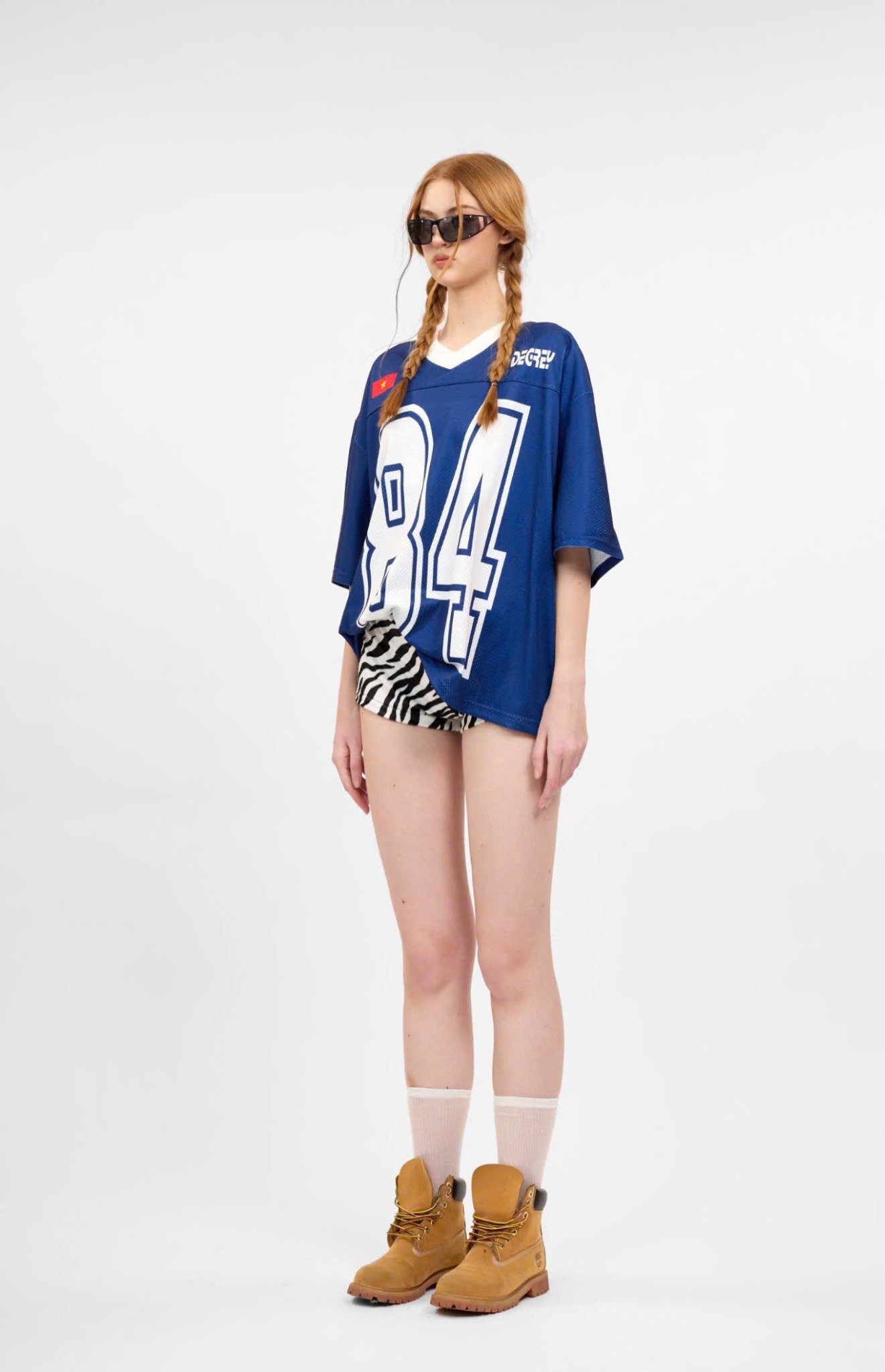  Áo thun Degrey Jersey cổ tim in hình thời trang thể thao nam nữ màu xanh- JERX 