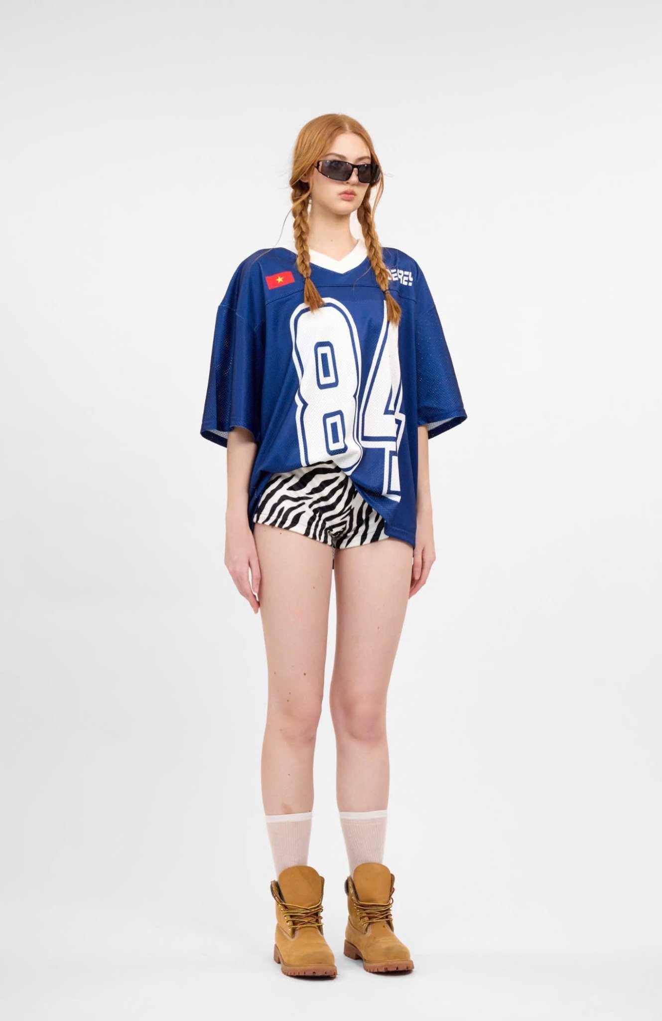  Áo thun Degrey Jersey cổ tim in hình thời trang thể thao nam nữ màu xanh- JERX 