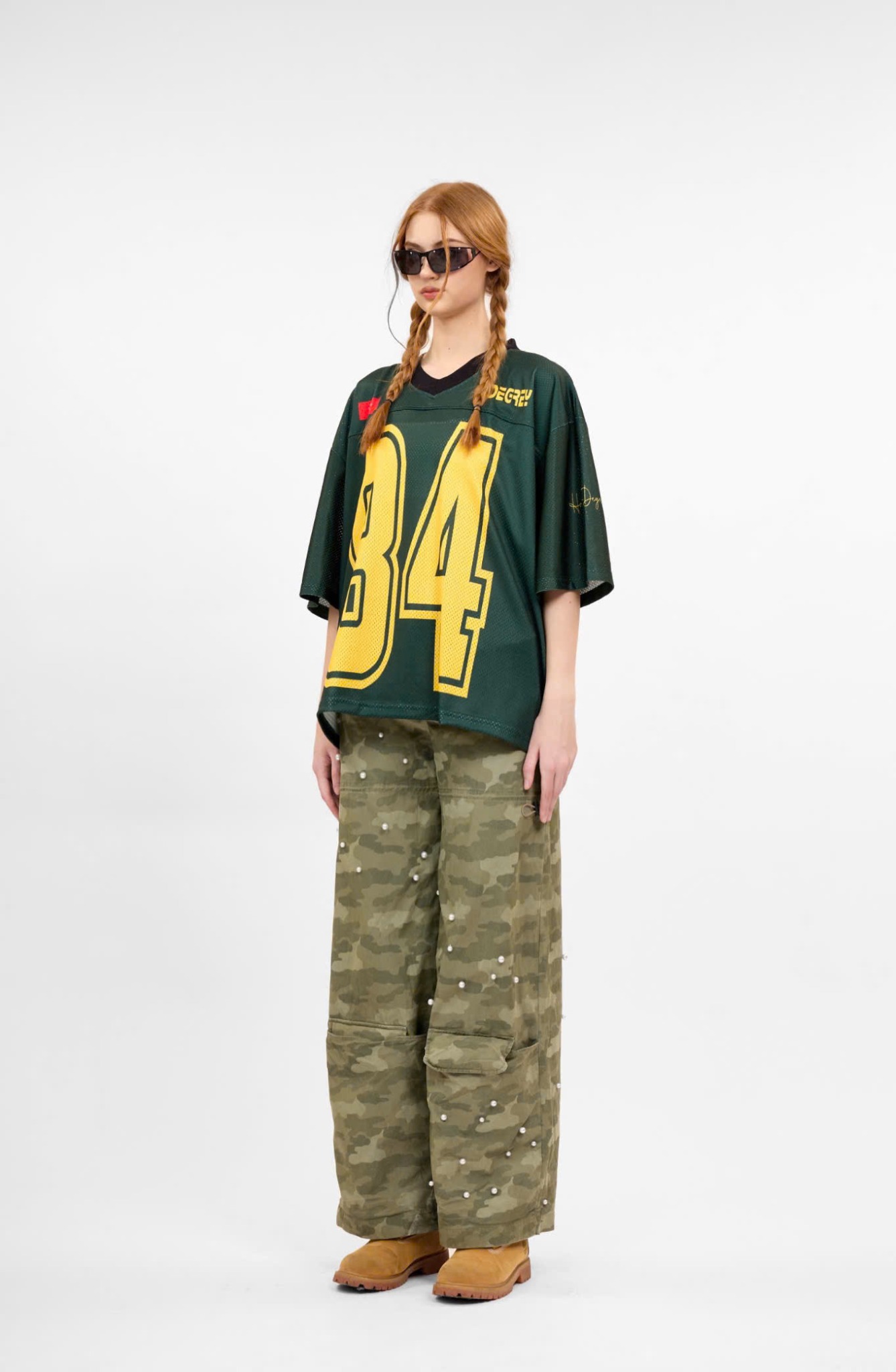  Áo thun Degrey Jersey cổ tim in hình thời trang thể thao nam nữ màu xanh lá- JERG 