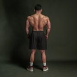  Quần dù ngắn màu đen thiết kế thể thao Degrey short pant - QADU 