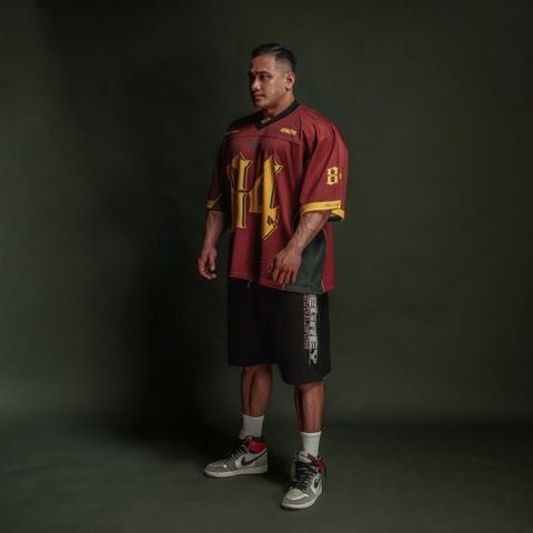  Áo thun Degrey Jersey cổ tim màu đỏ thời trang thể thao màu flexible x3- JERFLEXDO 