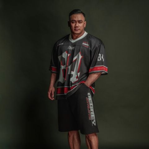  Áo thun Degrey Jersey cổ tim màu đen thời trang thể thao màu flexible x3- JERFLEXDEN 