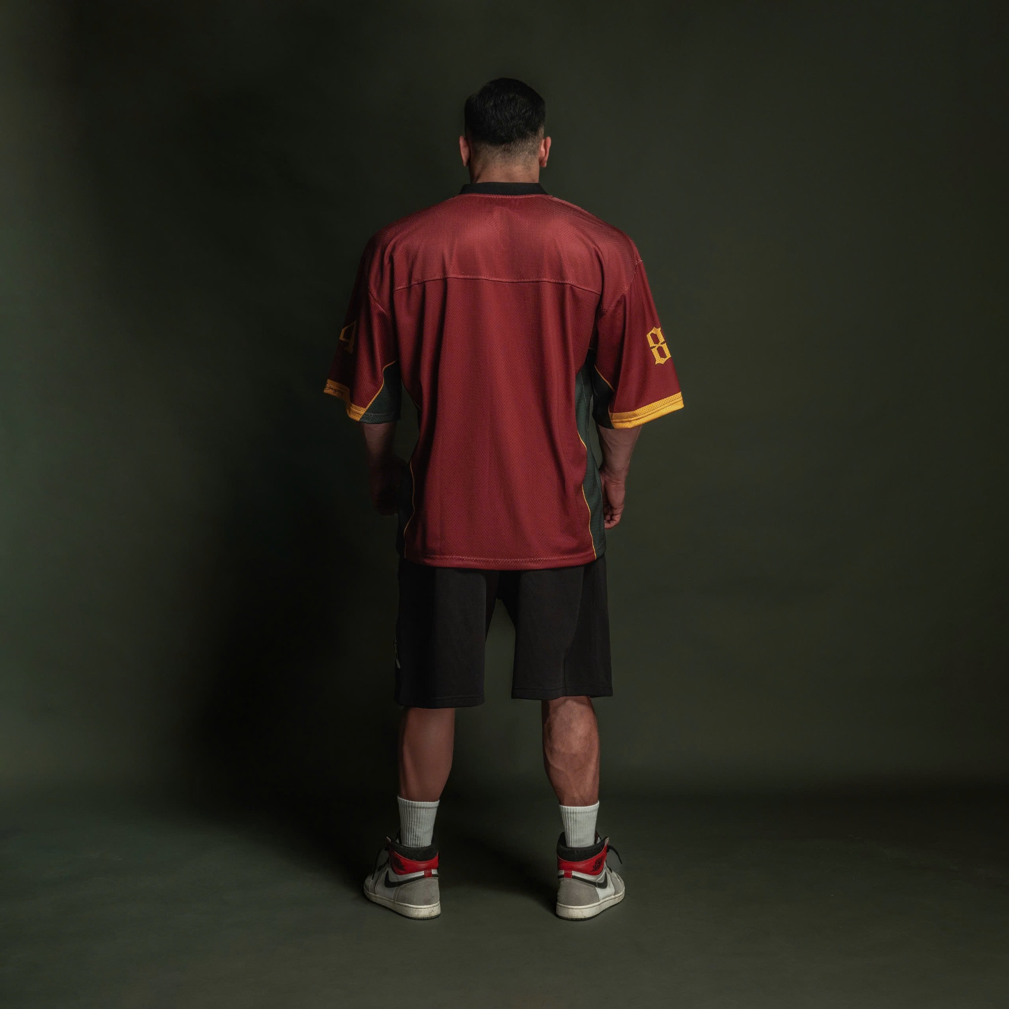  Áo thun Degrey Jersey cổ tim màu đỏ thời trang thể thao màu flexible x3- JERFLEXDO 